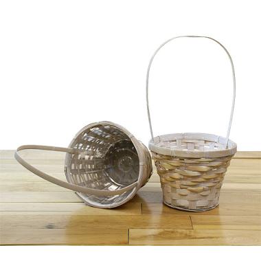 bamboo flower basket white small single sr316 1wsm wholesale containers handled