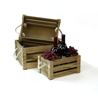 wood crate s3 burnt finish td36 3 handles bowls trays
