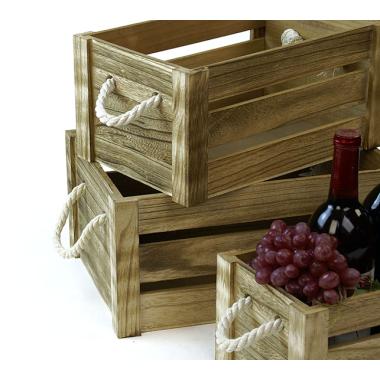 wood crate s3 burnt finish td36 3 handles bowls trays