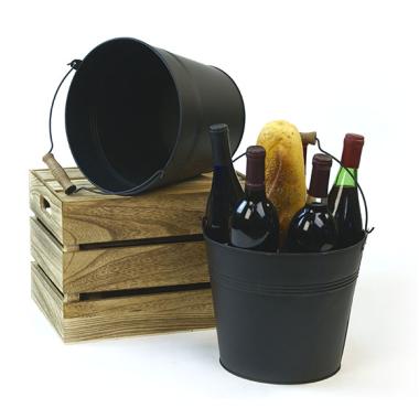 10  pail black wood handle zby11 1blk wholesale metal containers