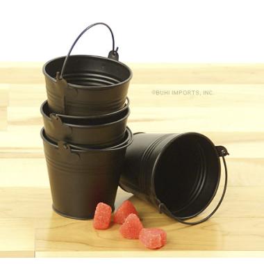 3 78  tin mni pail black by40 1blk wholesale metal containers