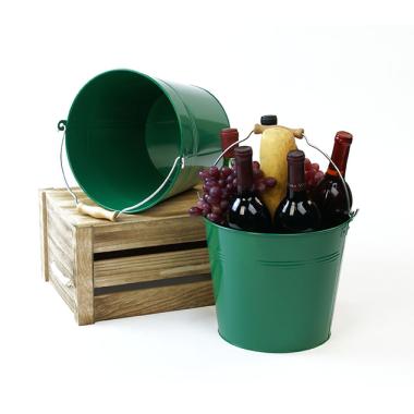 10  pail green wood handle by11 1gr wholesale metal containers