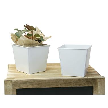 5 sq tin pot white by58 1w wholesale metal containers pails pots rect