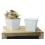 5 sq tin pot white by58 1w wholesale metal containers pails pots rect