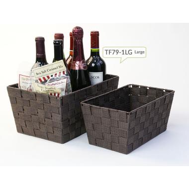 woven strap basket rectangle single large dark brown tp79 1lg
