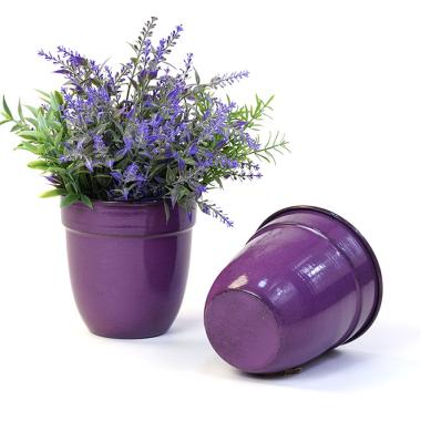 5  solid iron metal pot purple by74 1xpr wholesale containers pails