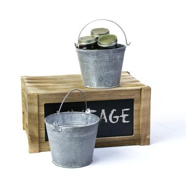6  tin pail vintage finish by43 1vin wholesale metal containers pails pots