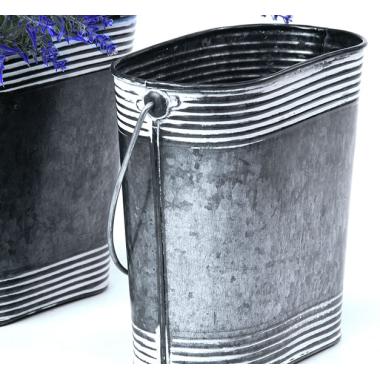 7  vintage oval bucket white stripes by107 1 wholesale metal containers