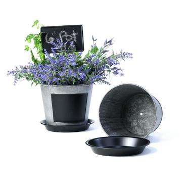 6  tin pot saucer vintage finish chalkboard by206 1vinch wholesale