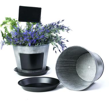 8  tin pot saucer vintage finish chalkboard by208 1vinch wholesale