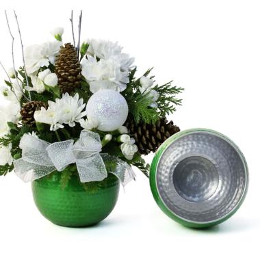 hammered solid iron bubble bowl green by203 1gr wholesale metal containers