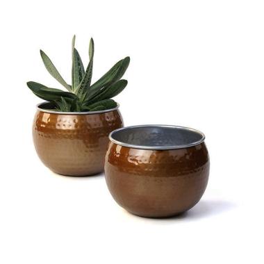 hammered solid iron bubble bowl copper by203 1cop wholesale metal containers