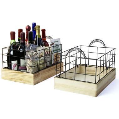 wirewood rectangular crate large ty162 1lg handles bowls trays