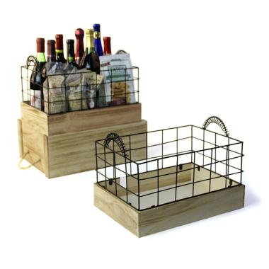 wirewood rectangular crate large ty162 1lg handles bowls trays