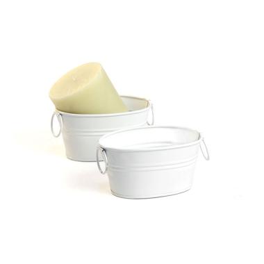 4  mini galvanized oval bowl white by874 1w wholesale metal containers