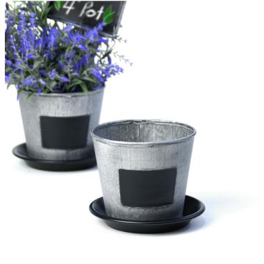 tin pot saucer vintage finish chalkboard by204 1vinch wholesale metal