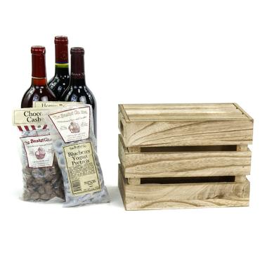 wood crate burnt finish lid small td35 1sm handles