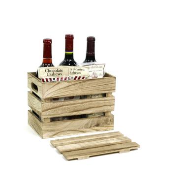 wood crate burnt finish lid small td35 1sm handles
