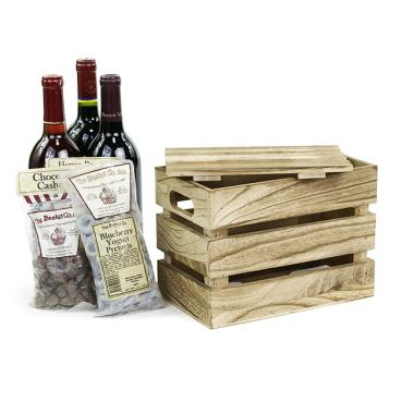 wood crate burnt finish lid small td35 1sm handles
