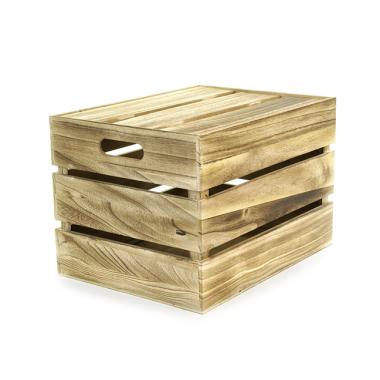wood crate burnt finish lid large td35 1lg handles
