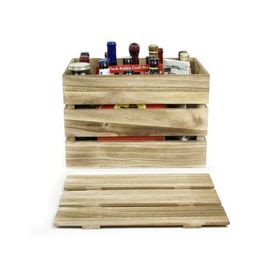 wood crate burnt finish lid large td35 1lg handles