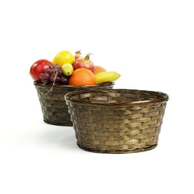 10  bamboo stain rnd bowl bo740 1s handles bowls trays