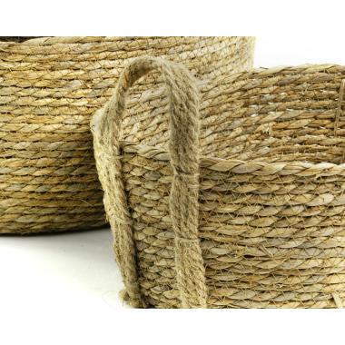 rush seagrass twine storage bin natural large bp129 1lg handles