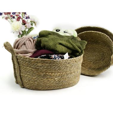 rush seagrass twine storage bin natural large bp129 1lg handles