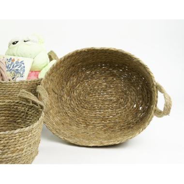 rush seagrass twine storage bin natural medium bp129 1med handles