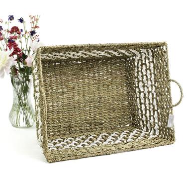 x large woven natural seagrass twine basket tp193 1 handles bowls