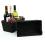 woven strap basket rectangle single black small