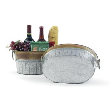 oval tub galvanized ribbedrust finish by83 1rst wholesale metal containers tubs