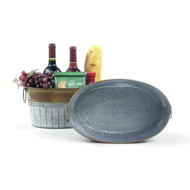 oval tub galvanized ribbedrust finish by83 1rst wholesale metal containers tubs
