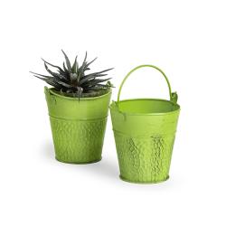 4" Mini Pail Antique Green w/ Cove Pattern 
