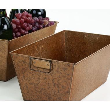 14  rectangle tin tray copper finish ty35 1cop wholesale metal containers rect