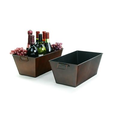 14  rectangle tin tray rust finish ty35 1rst wholesale metal containers rect