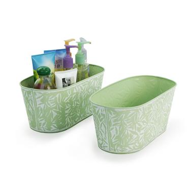 12  tin oval tub sage green by12 1gr wholesale metal containers