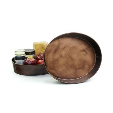 12  tin oval low bowl antique brown ty59 1br wholesale metal containers
