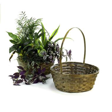 bamboo round 12  shop stained so584 1s wholesale basket containers handled baskets