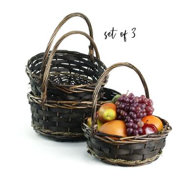 willowwoodchiprope shop set 3 sw391 wholesale basket containers handled baskets