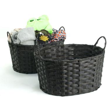 woven oval storage bin dark brown tp121 1dkb handles bowls