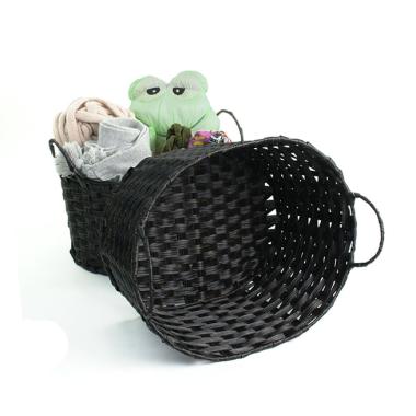 woven oval storage bin dark brown tp121 1dkb handles bowls