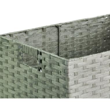 large woven synthetic rectangle storage bin tp424 1gry handles bowls