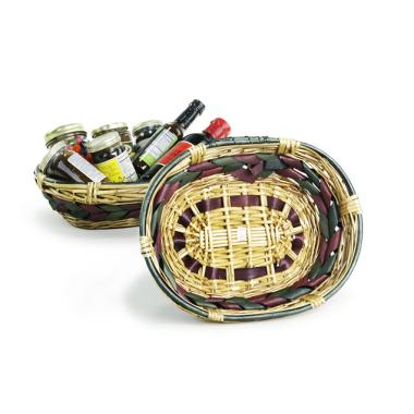 willowwoodchip oval tray green wine braid bw410 1 handles