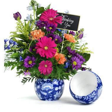 5x4 solid iron metal pot blue paisley by75 1b wholesale containers