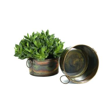 8  round tin tub burnt copper by18 1cbt wholesale metal containers