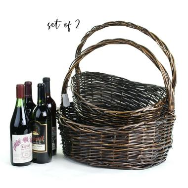 stained willow oval boat shop large s2 sw384 2lg wholesale basket containers