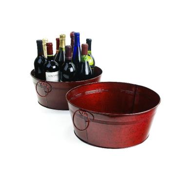 14  tin round bowl translucent red by21 1tpr wholesale metal containers
