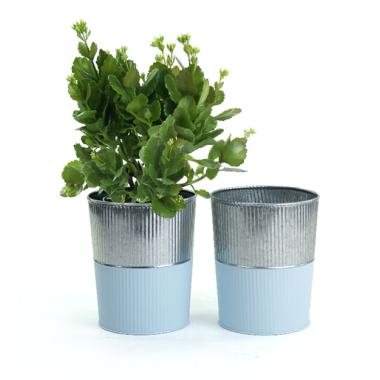 6  galvanized bucket tall ribbedblue base by127 1lb wholesale pot covers