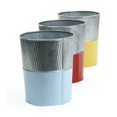6  galvanized bucket tall ribbedblue base by127 1lb wholesale pot covers